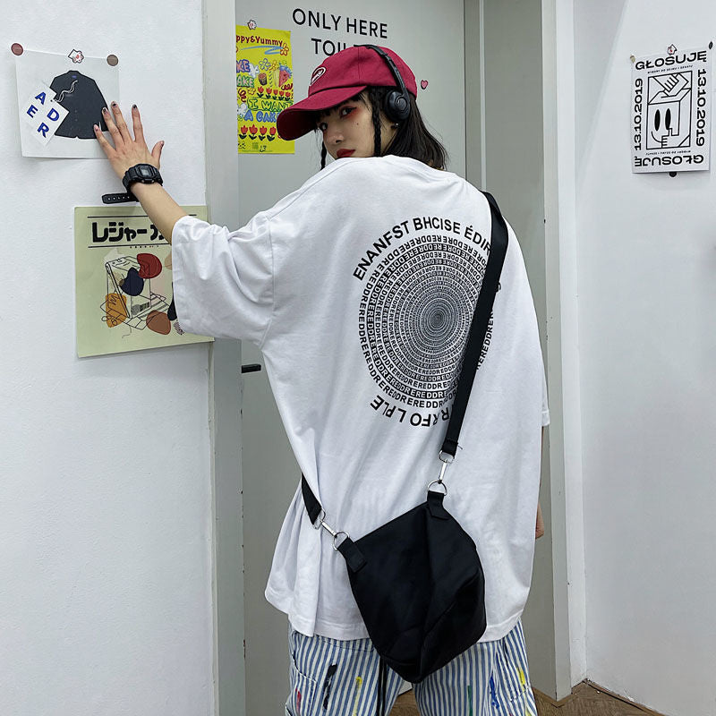 Fashion Loose Circle Full Print Summer Short-sleeved T-shirt