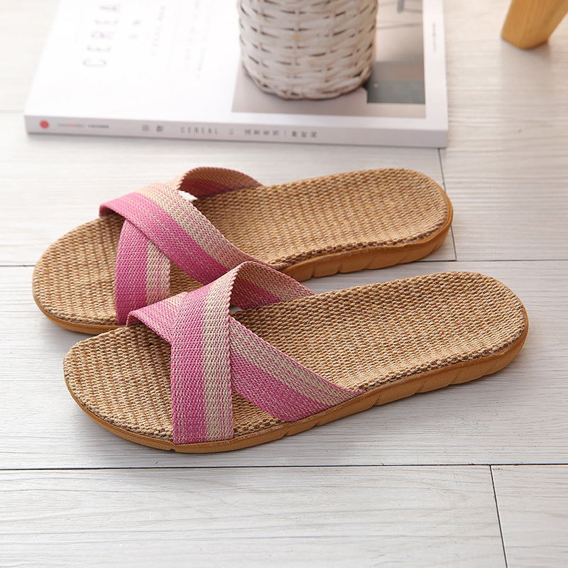 Four Seasons Home Sweat-absorbent Linen Slippers For Women
