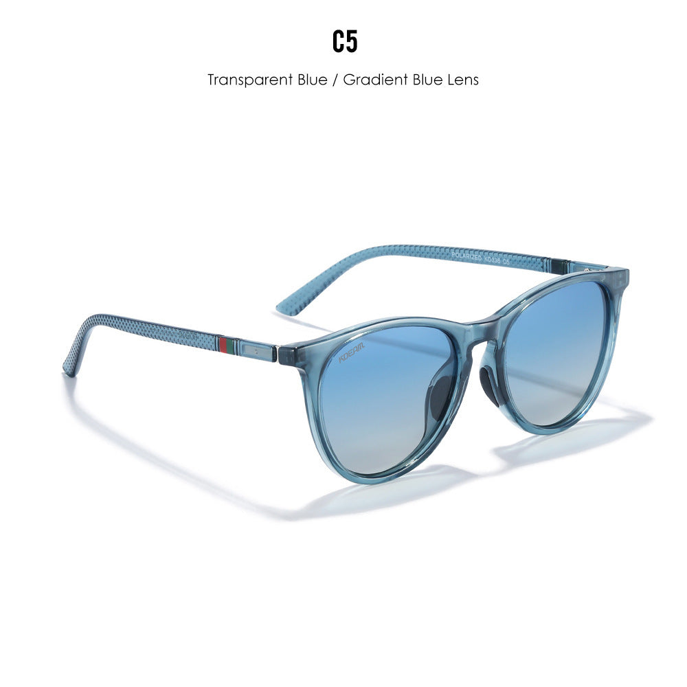 Round Frame Polarized Sunglasses Women's Street Shot Gradient Trendy Glasses