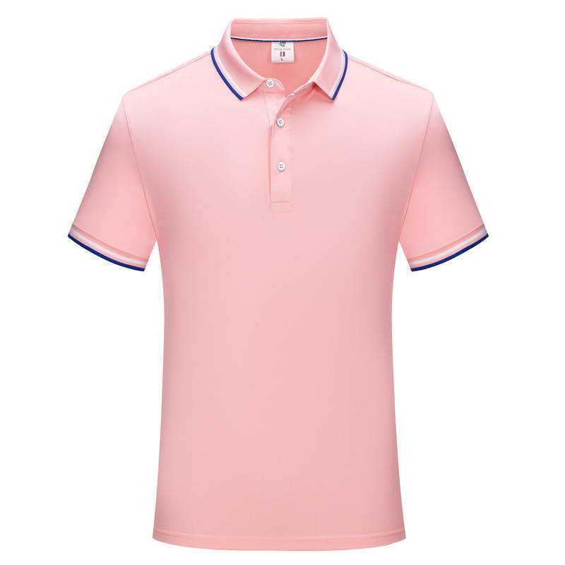 Simple Polo Shirt Short Sleeve Striped Lapel