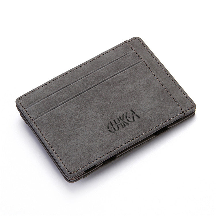 PU Creative Men's Magic Wallet Flip Card Holder