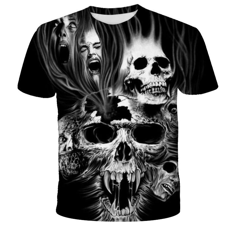 Men's Printed Skull Short Sleeve T-shirt
