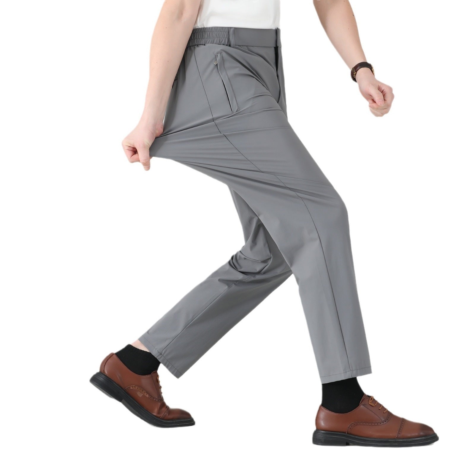 Elastic Waist Straight Dad Sports Pants