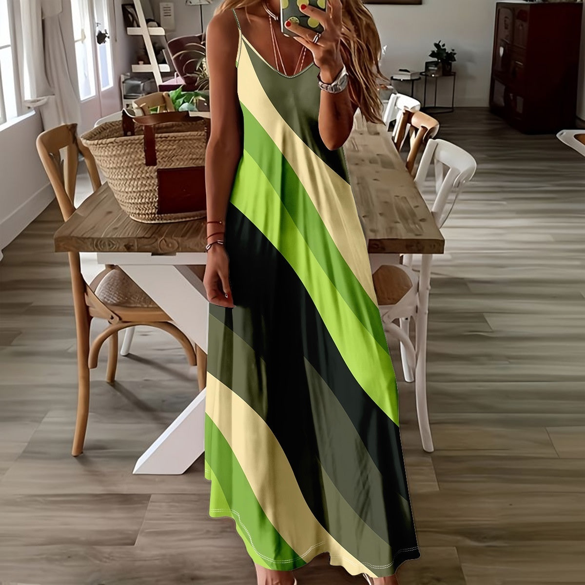 Holiday Digital Printed Sleeveless Camisole Dress