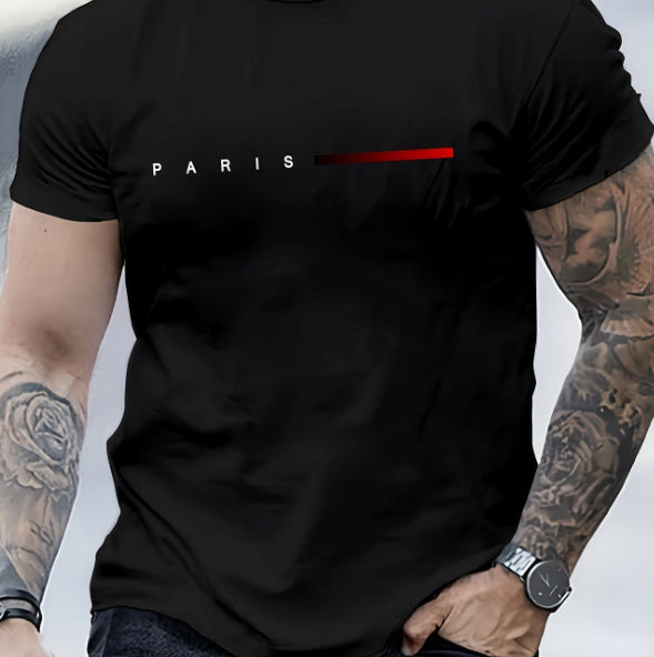 Men's Fashion Printed Sports Pure Cotton T-shirt Shorts Two-piece Set