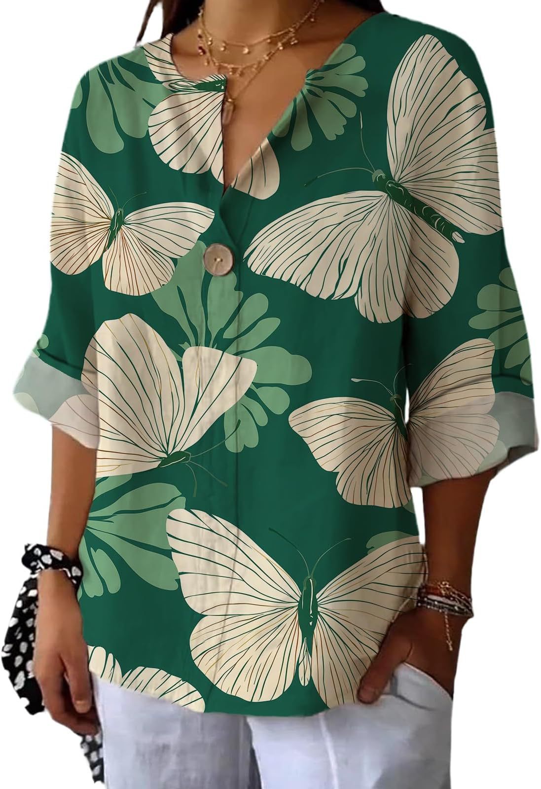 Women's Fashion Personalized Cotton Shirt Casual Top
