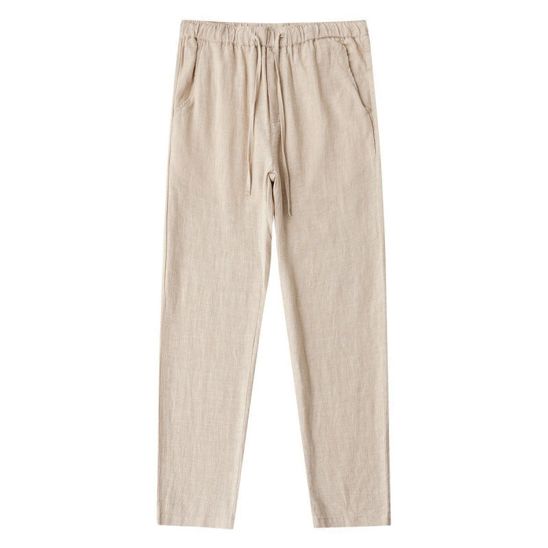 Men's Loose Casual Drawstring Straight-leg Trousers