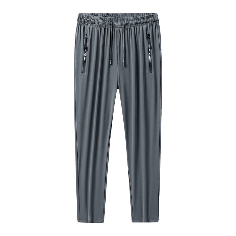 Ice Silk Leisure Trousers Men's Summer High Elasticity