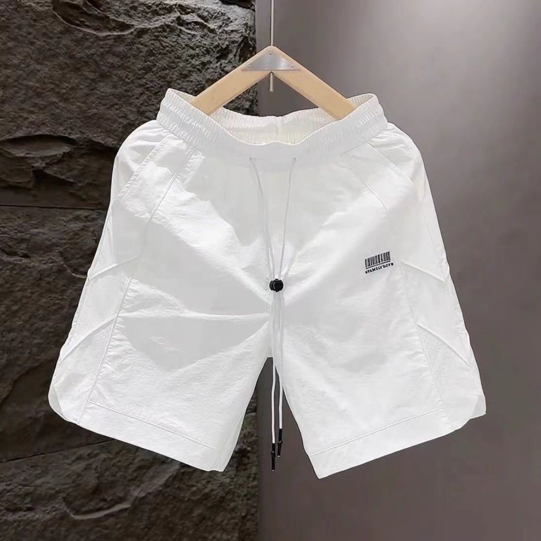 Trendy Embroidered Shorts Beach Ice Silk Breathable Casual