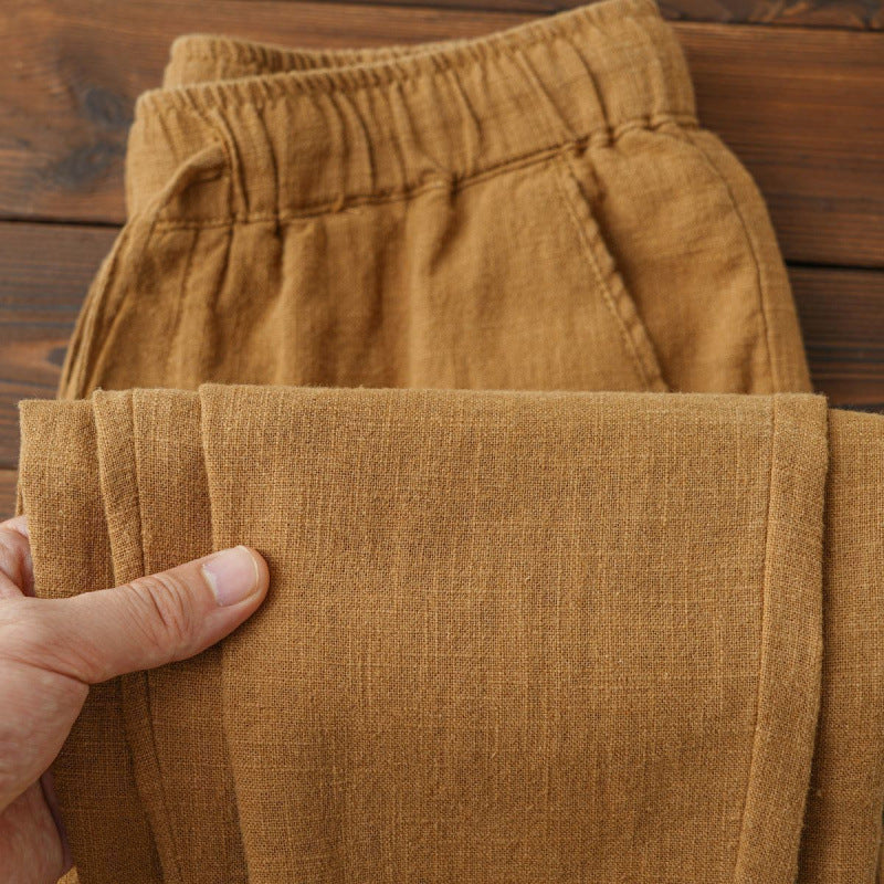Men's Loose Casual Drawstring Straight-leg Trousers