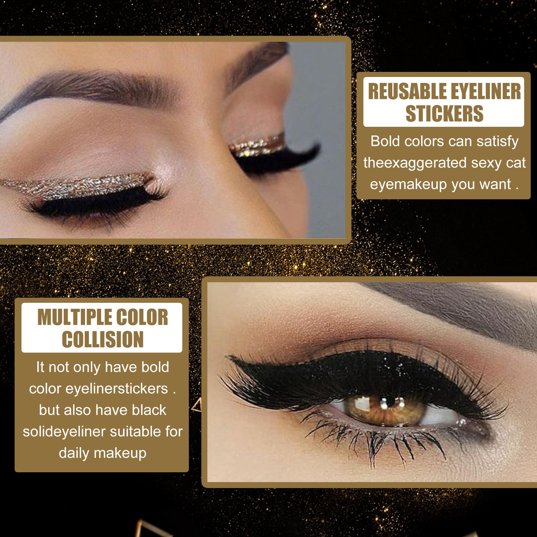 European And American Glitter Self-adhesive Eyeliner False Eyelash Stickers