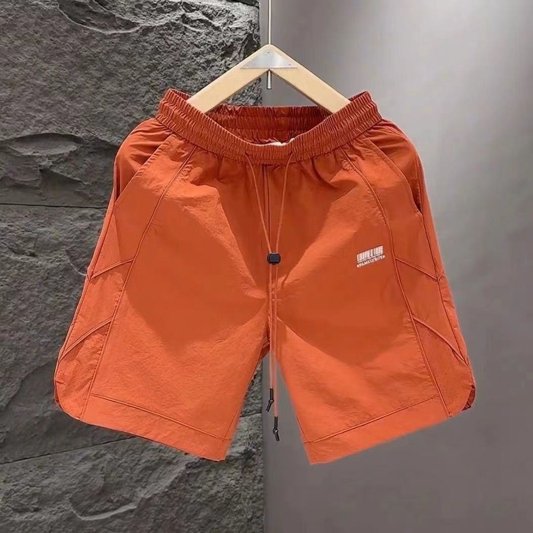 Trendy Embroidered Shorts Beach Ice Silk Breathable Casual