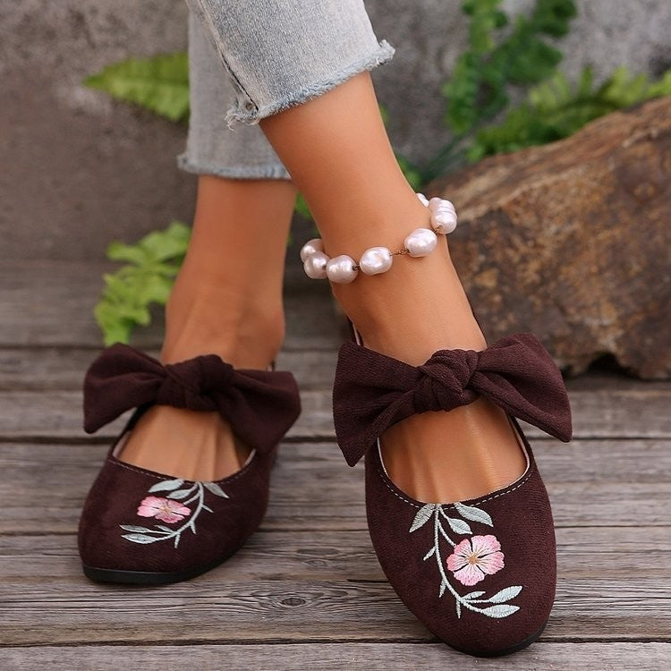 Fashion Personalized Women's Bow Flat Work Shoes