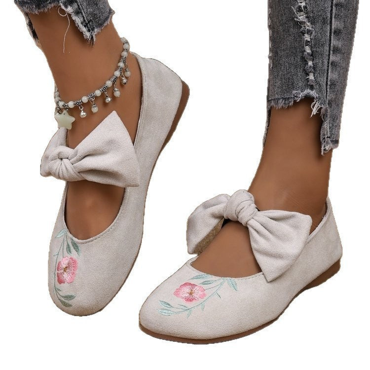 Fashion Personalized Women's Bow Flat Work Shoes