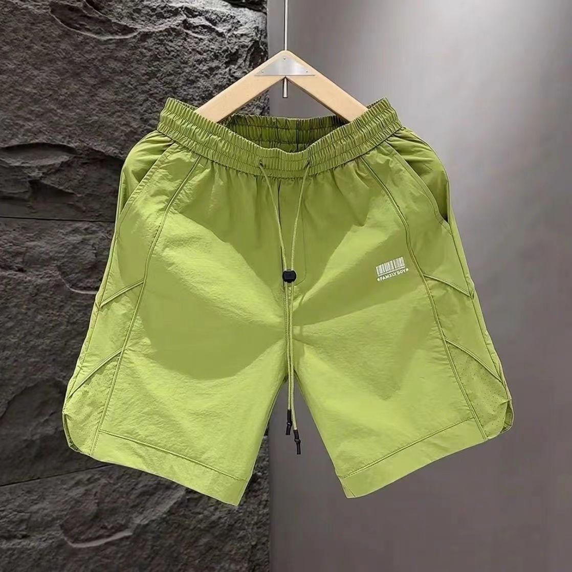 Trendy Embroidered Shorts Beach Ice Silk Breathable Casual