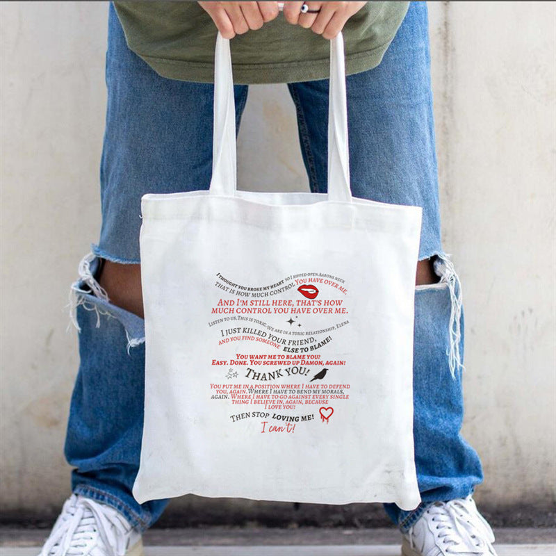 Creative All-match Printed Cute Portable Canvas Bag
