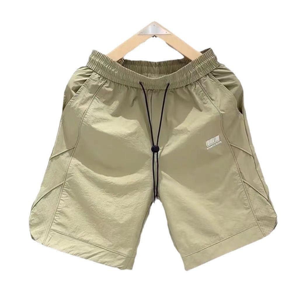 Trendy Embroidered Shorts Beach Ice Silk Breathable Casual
