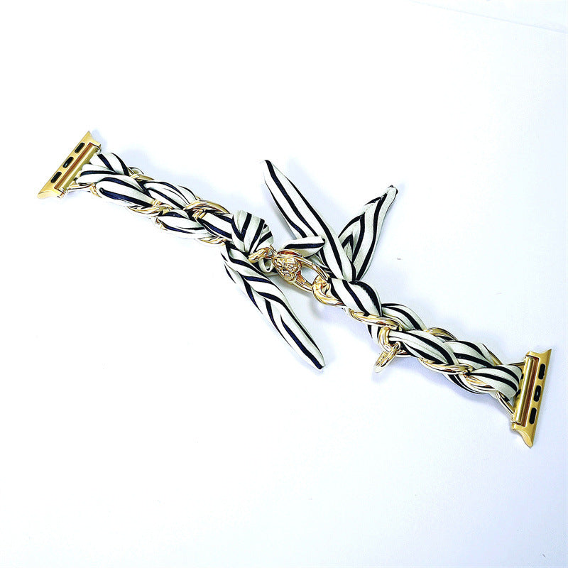Stylish Scarf Band for Apple Watch – Chain Bracelet Strap for Women (Watch Not Included)
