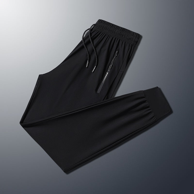 Ice Silk Leisure Trousers Men's Summer High Elasticity