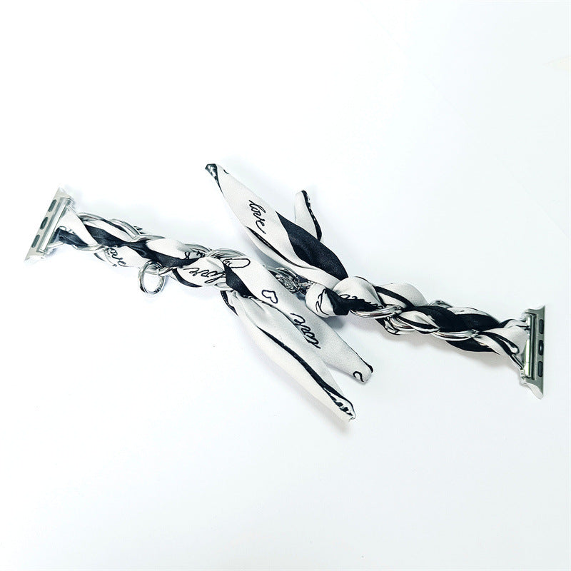 Stylish Scarf Band for Apple Watch – Chain Bracelet Strap for Women (Watch Not Included)