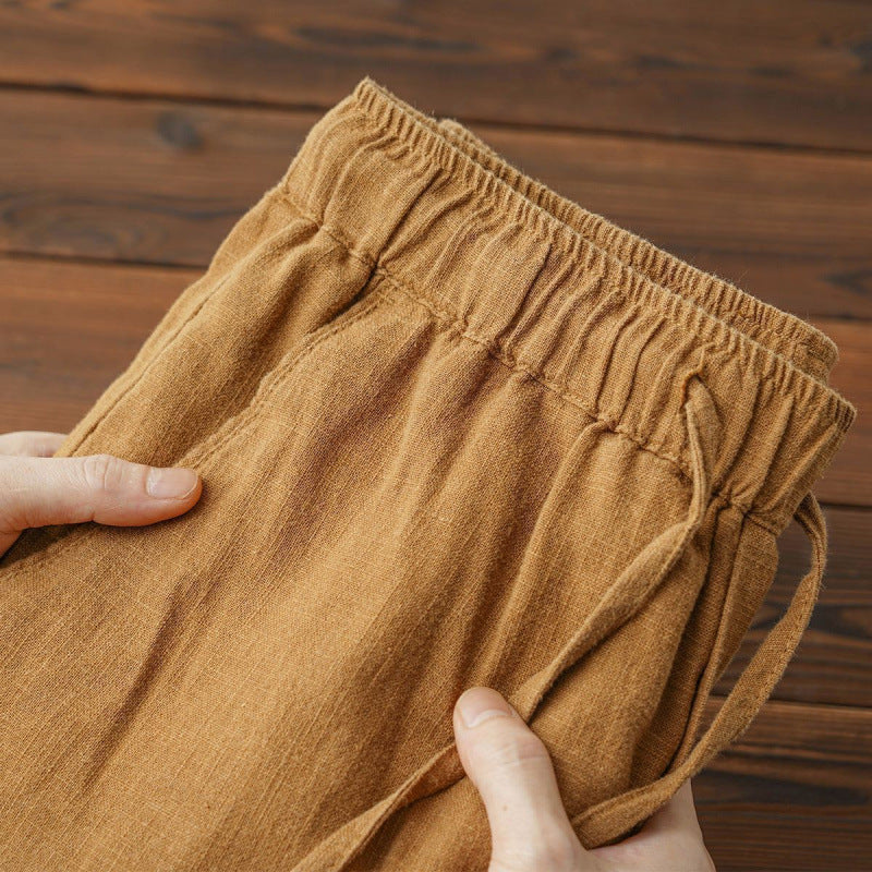 Men's Loose Casual Drawstring Straight-leg Trousers