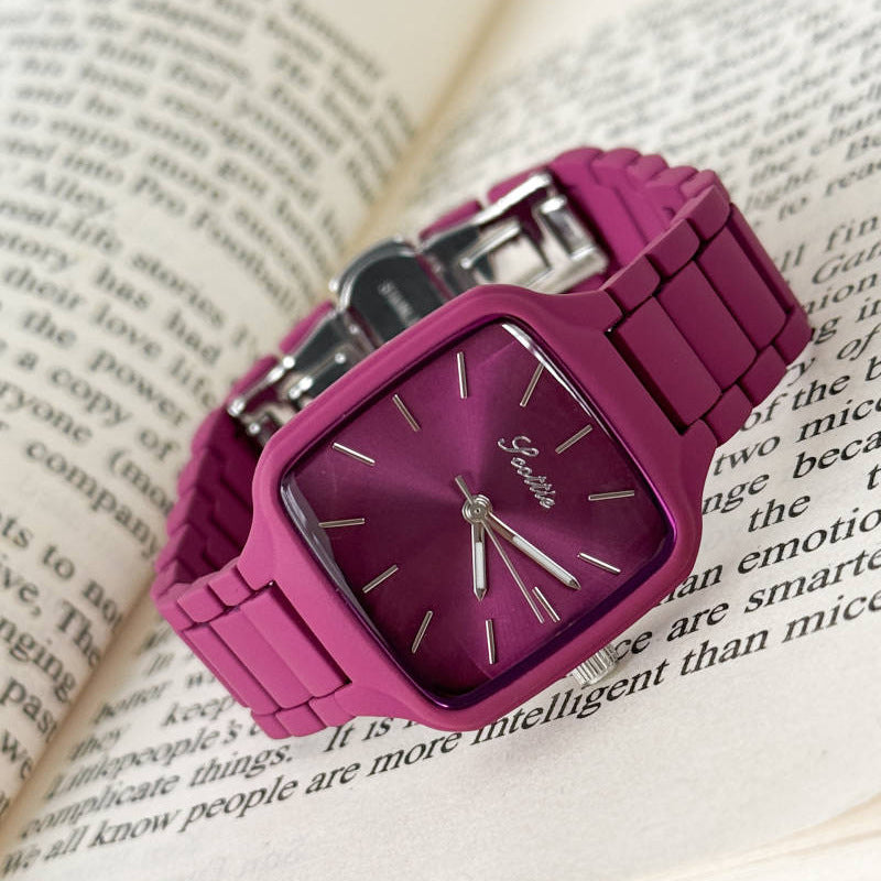 Legatto Women’s Waterproof Quartz Watch – Stylish Square Dial, Elegant Pink Design