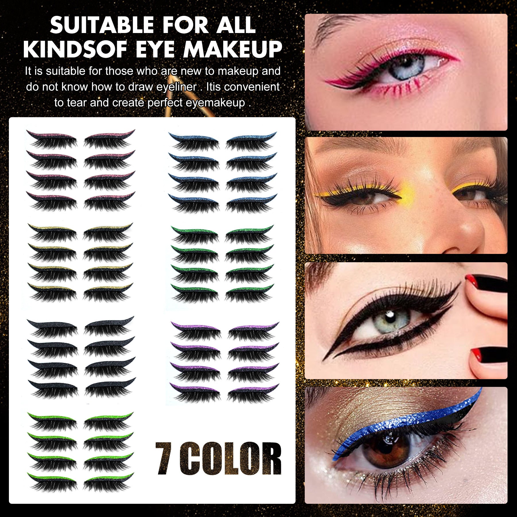 European And American Glitter Self-adhesive Eyeliner False Eyelash Stickers