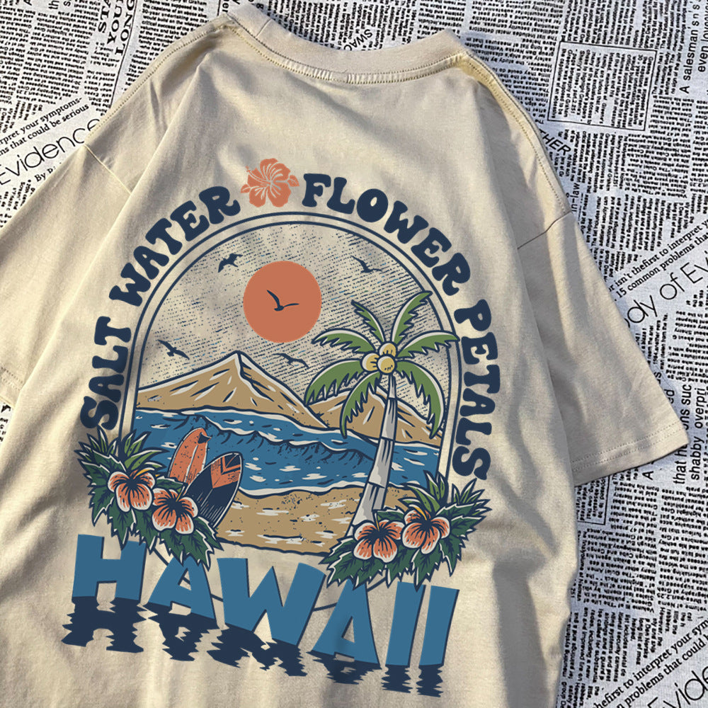 Salt Water Petals Hawaiian T-shirt Men And Women Casual Swe