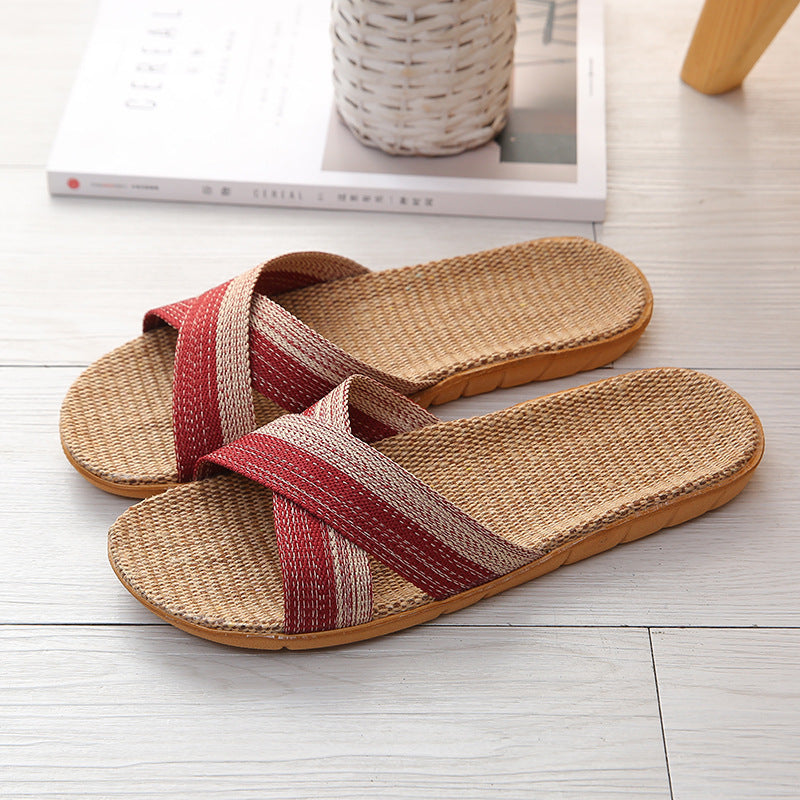Four Seasons Home Sweat-absorbent Linen Slippers For Women