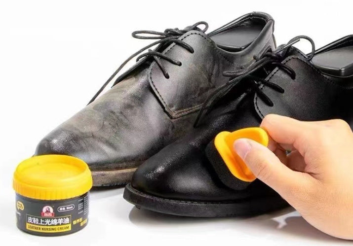 Leather Shoes Polish Lanolin Get Sponge Head Black Brown Natural Color Colorless Maintenance Anti-cracking Non-stick