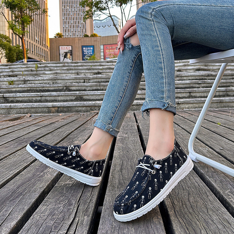 Women's Canvas Casual Plus Size Halloween Versatile Soft Sole Shoes