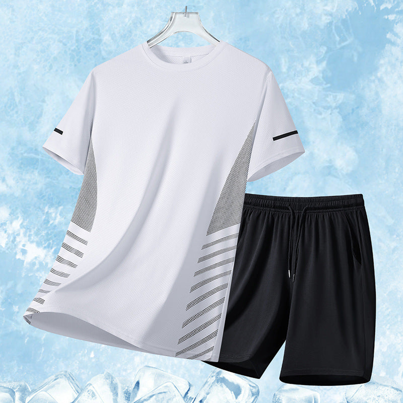 Loose And High-elastic Quick-drying Sports Casual T-shirt Shorts Suit