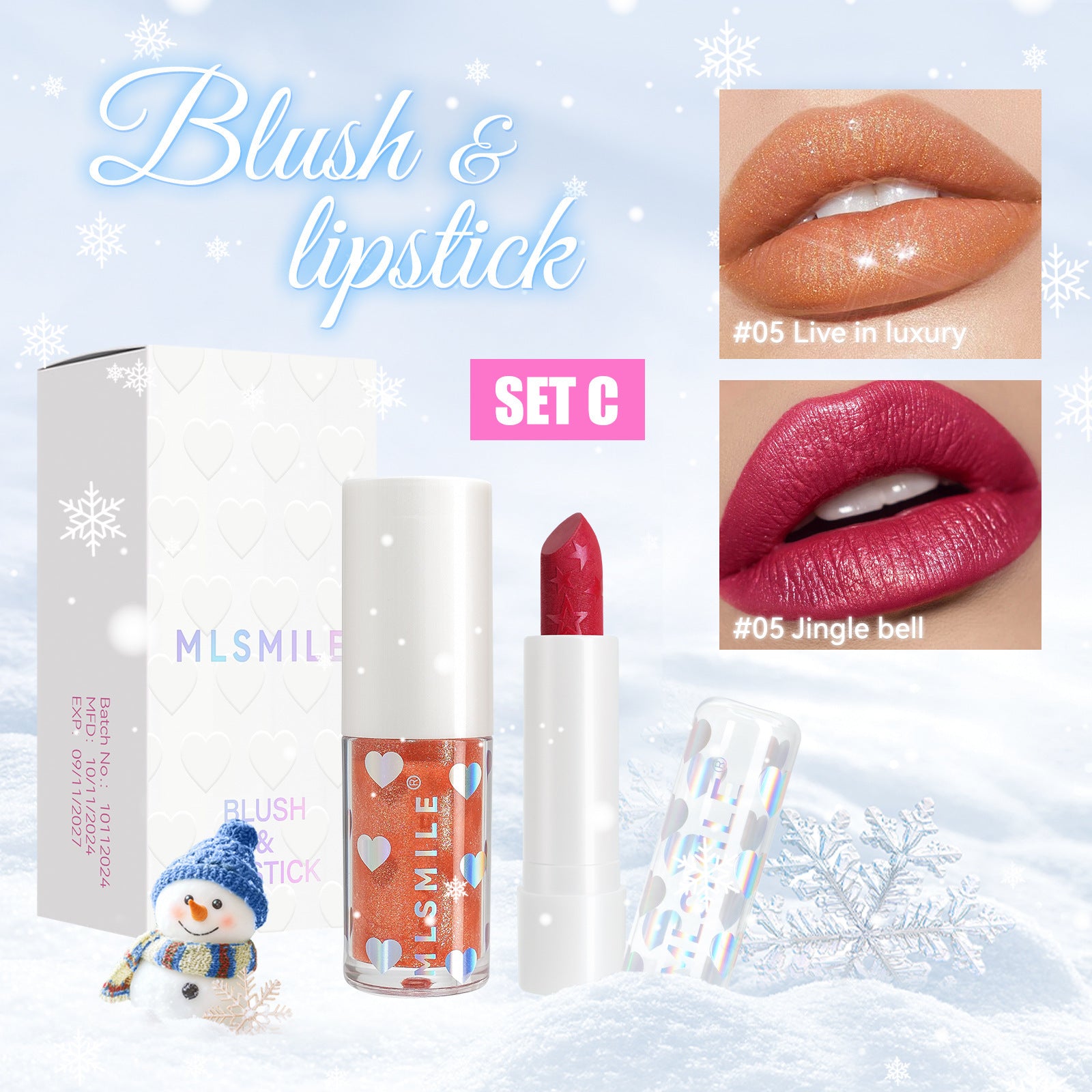 Pearlescent Lipstick Lip Glaze Double Package Suit