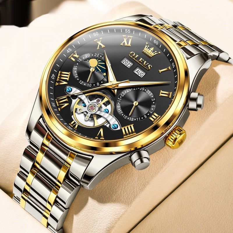 OLEVS Men’s Business Mechanical Watch – Waterproof, Multi-Function, Luxury Design
