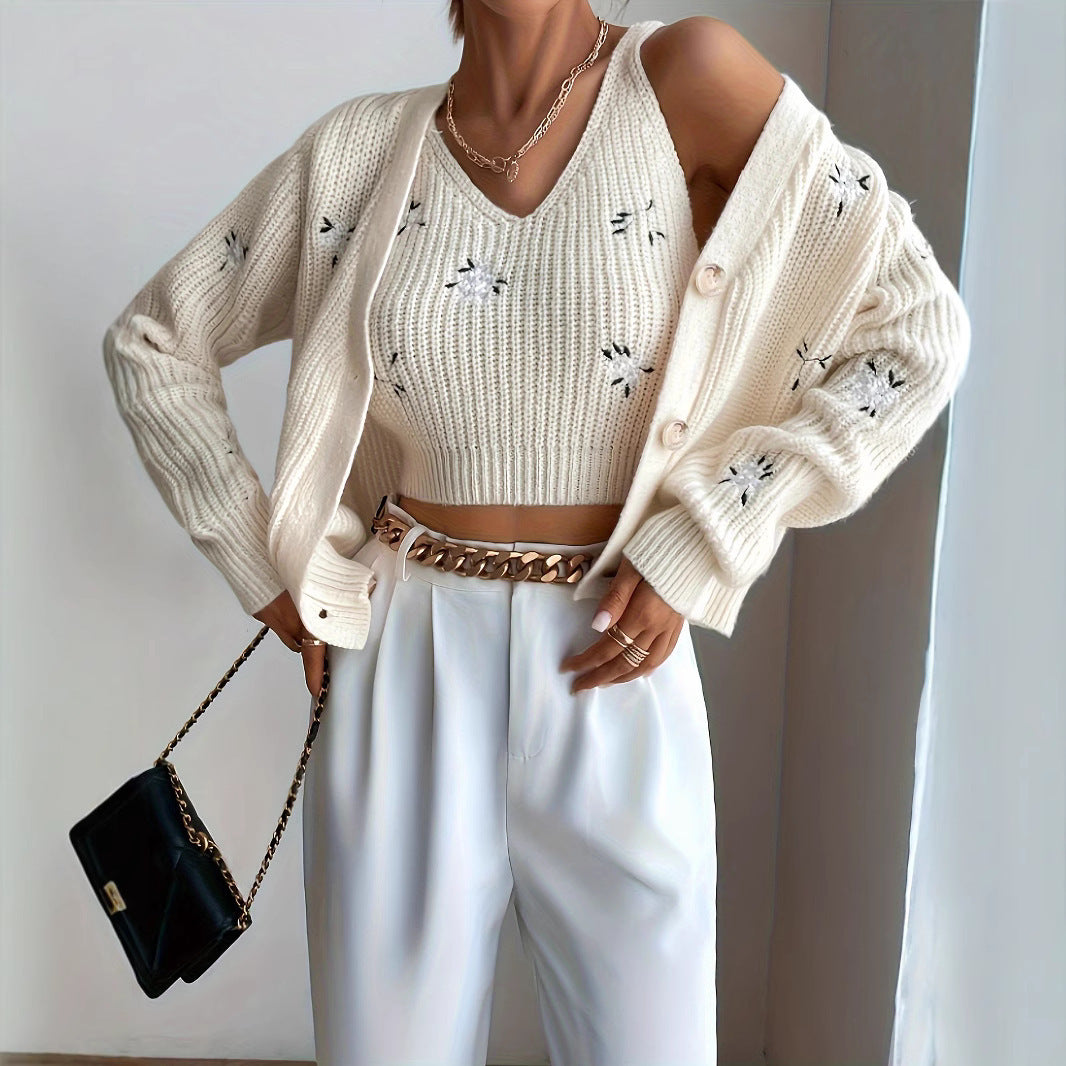 Women's Spring And Autumn Elegant Embroidery Two-piece Set