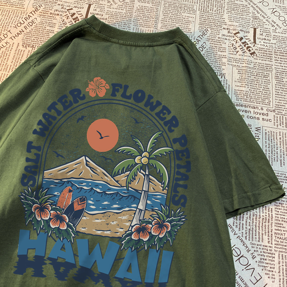 Salt Water Petals Hawaiian T-shirt Men And Women Casual Swe
