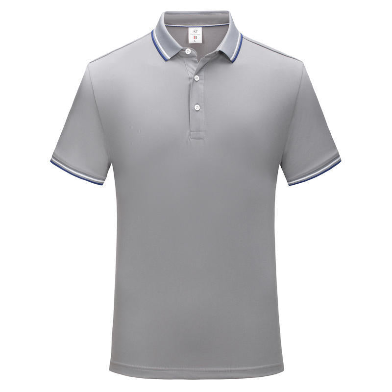 Simple Polo Shirt Short Sleeve Striped Lapel