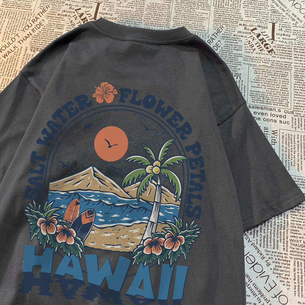 Salt Water Petals Hawaiian T-shirt Men And Women Casual Swe