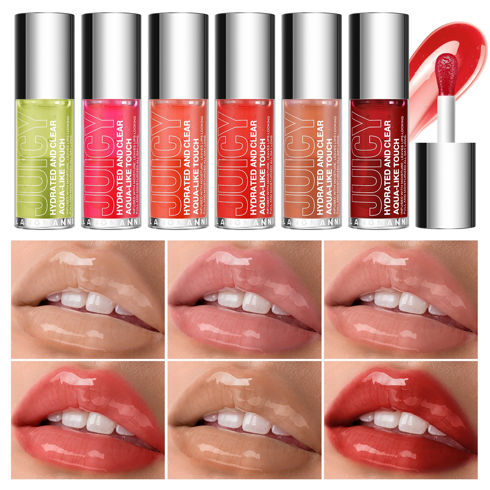 6 Colors Big Brush Lip Gloss Makeup