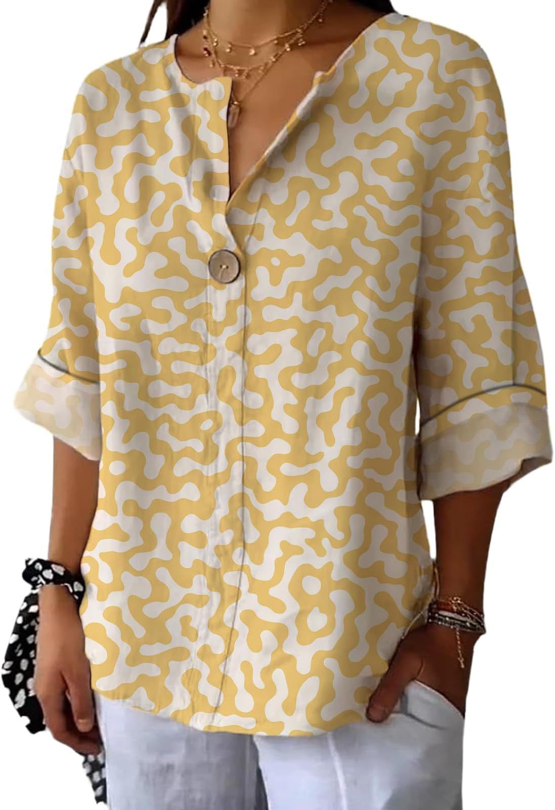 Women's Fashion Personalized Cotton Shirt Casual Top