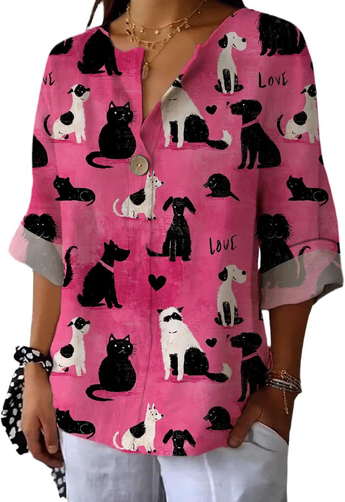 Women's Fashion Personalized Cotton Shirt Casual Top