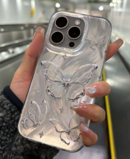 Butterfly Mobile Phone Hard Feeling Anti-silver Fall Feather Yarn