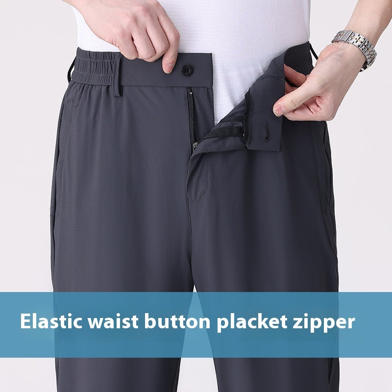Elastic Waist Straight Dad Sports Pants