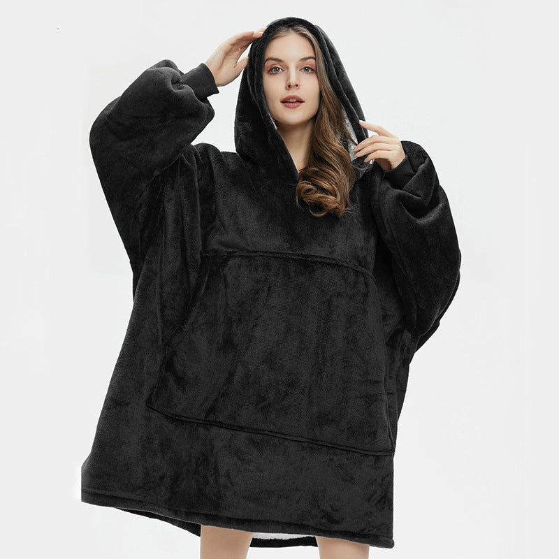 750g Home Fleece Hooded Nightgown Sweater