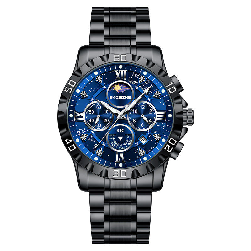 Dadrosser Men’s Waterproof Quartz Watch – Blue Dial, Business & Casual Style