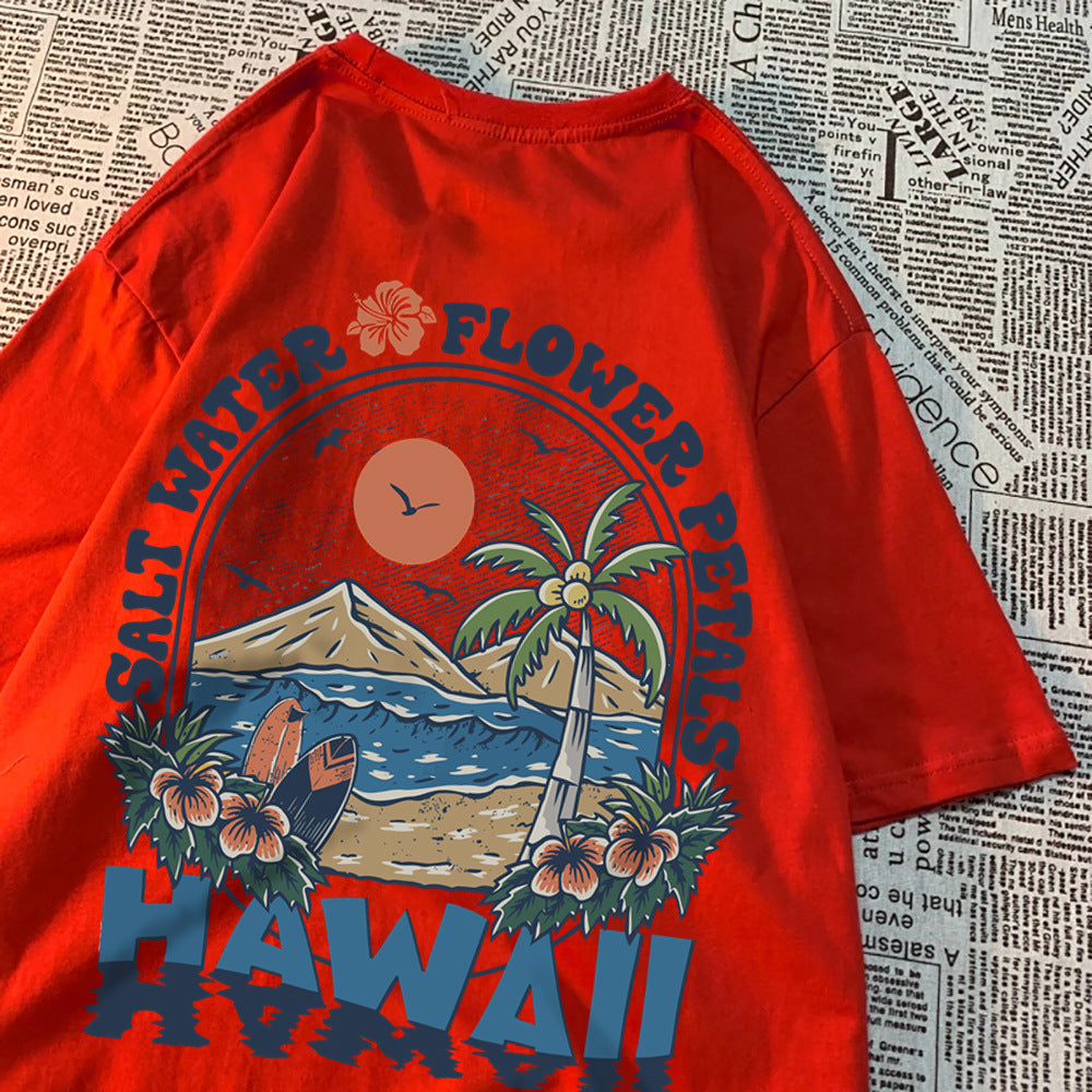 Salt Water Petals Hawaiian T-shirt Men And Women Casual Swe