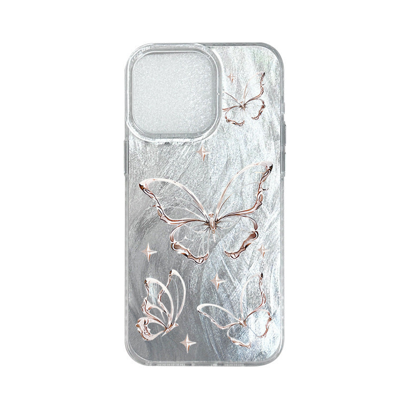 Butterfly Mobile Phone Hard Feeling Anti-silver Fall Feather Yarn