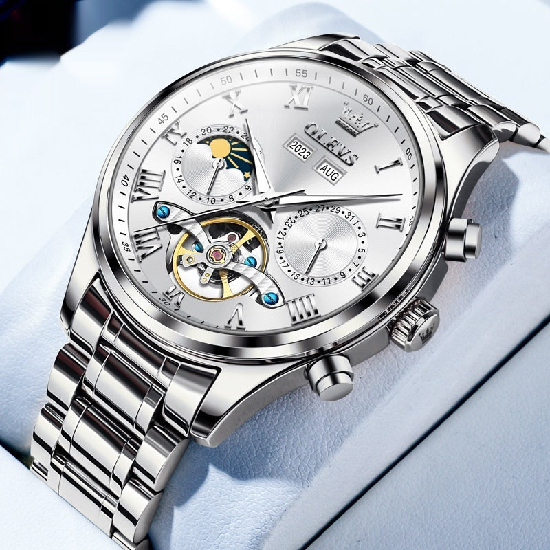 OLEVS Men’s Business Mechanical Watch – Waterproof, Multi-Function, Luxury Design