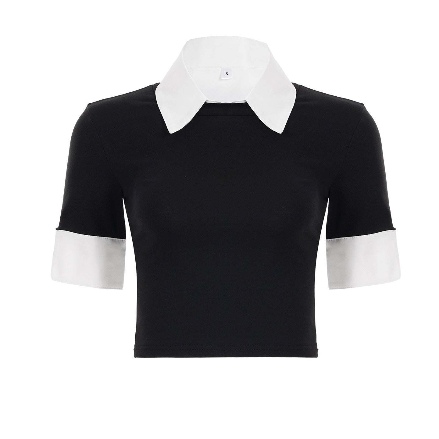Temperament Commute Fake Two-piece Half Sleeve Shirt Slim Fit Fashion Tops