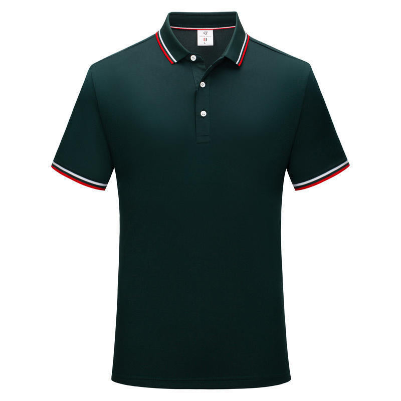 Simple Polo Shirt Short Sleeve Striped Lapel